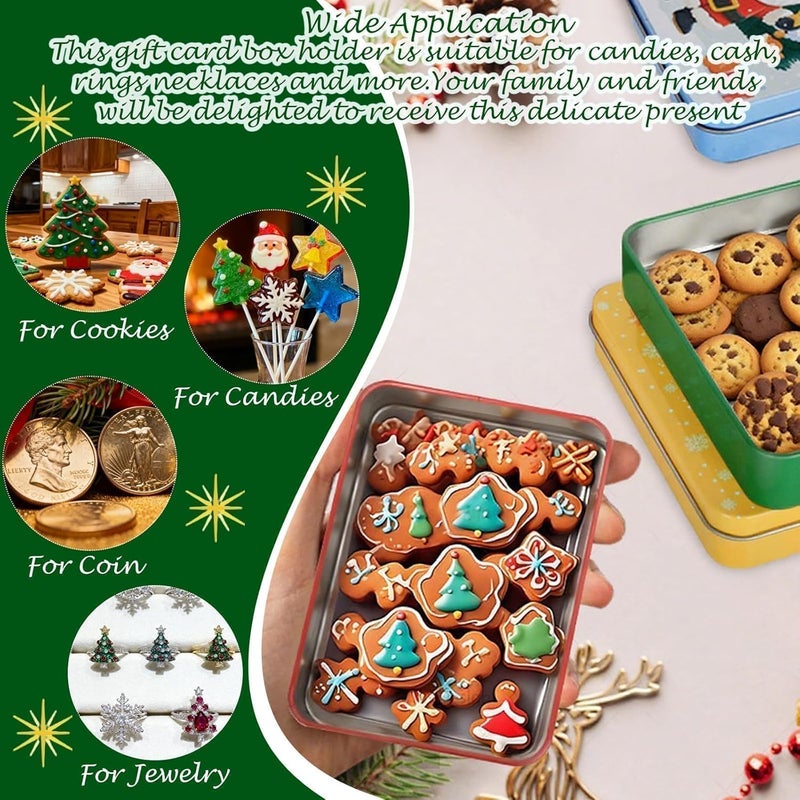 Hoceium 20PCS Christmas Gift Card Holder Boxes with 9 Xmas Designs for Party Favors,Small Gift Tin Boxes with Giftcard for Christmas Geeting,Multiple Holiday Presents Wrapping Box with Lids for Cash,Money - Image 4